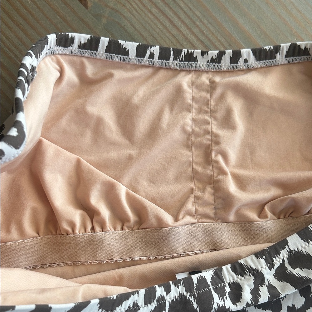 J. Crew Leopard Print Ruched Bandeau One-Piece Swimsuit - Picture 12 of 14